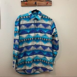 Vintage Roper Aztec Southwest Button Front Western Shirt Mens Medium Made In USA